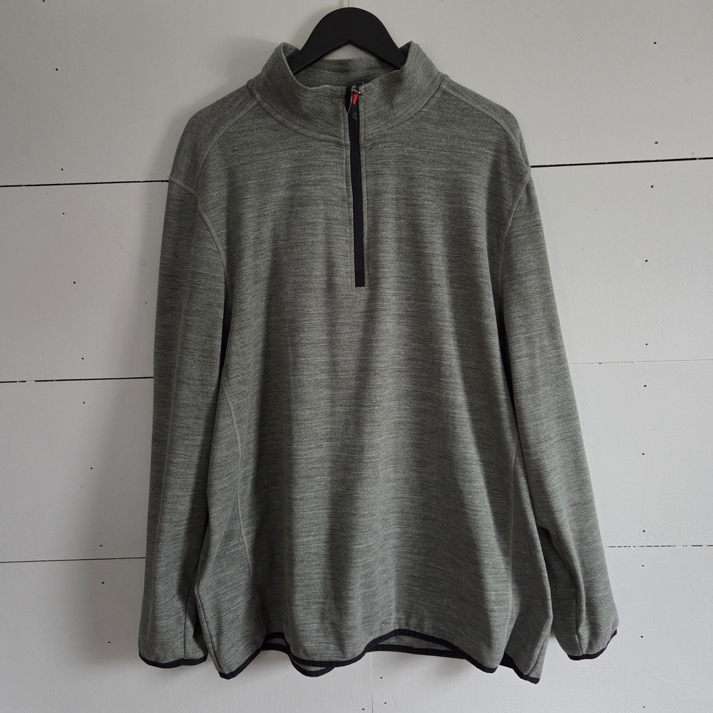 Avalanche Men's Green 1/4 Zip Mock Neck Pullover XX Large Long Sleeve